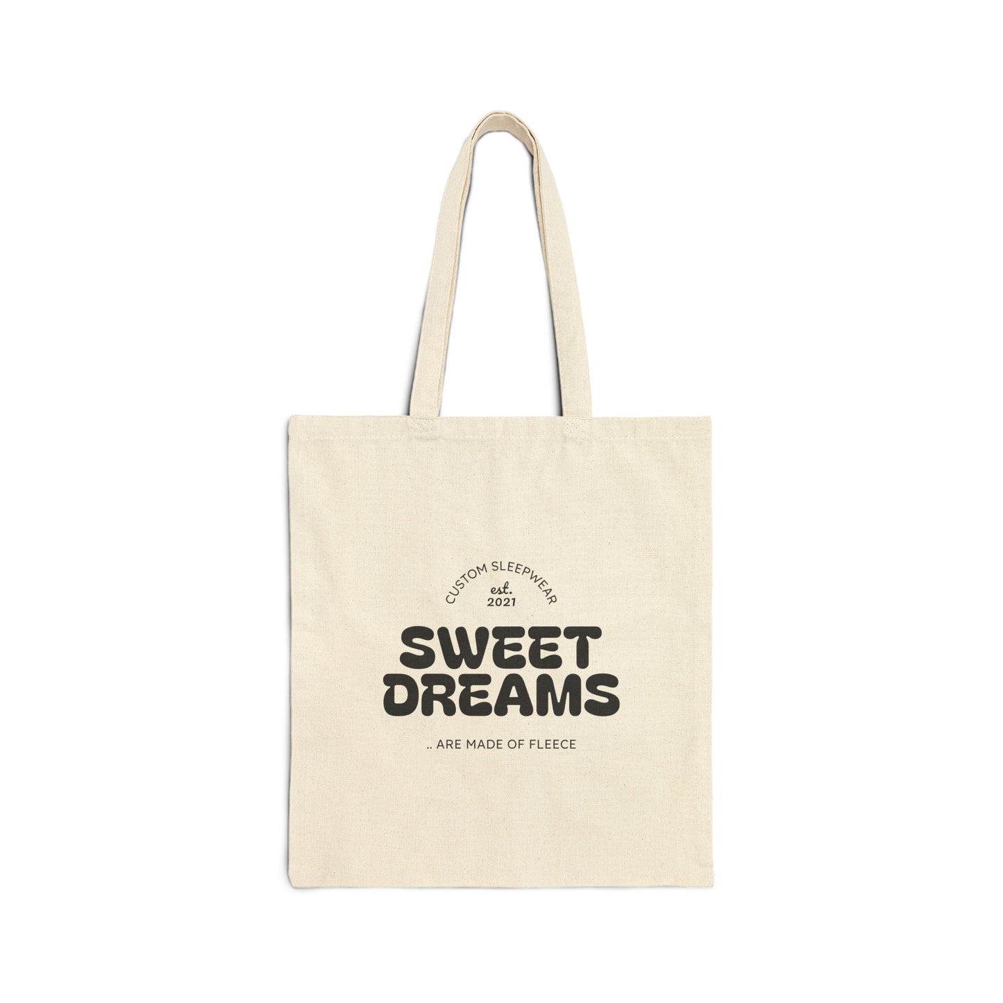 Sweet Dreams Cotton Canvas Tote Bag | Eco-Friendly Shopping, Beach, Travel, Gift