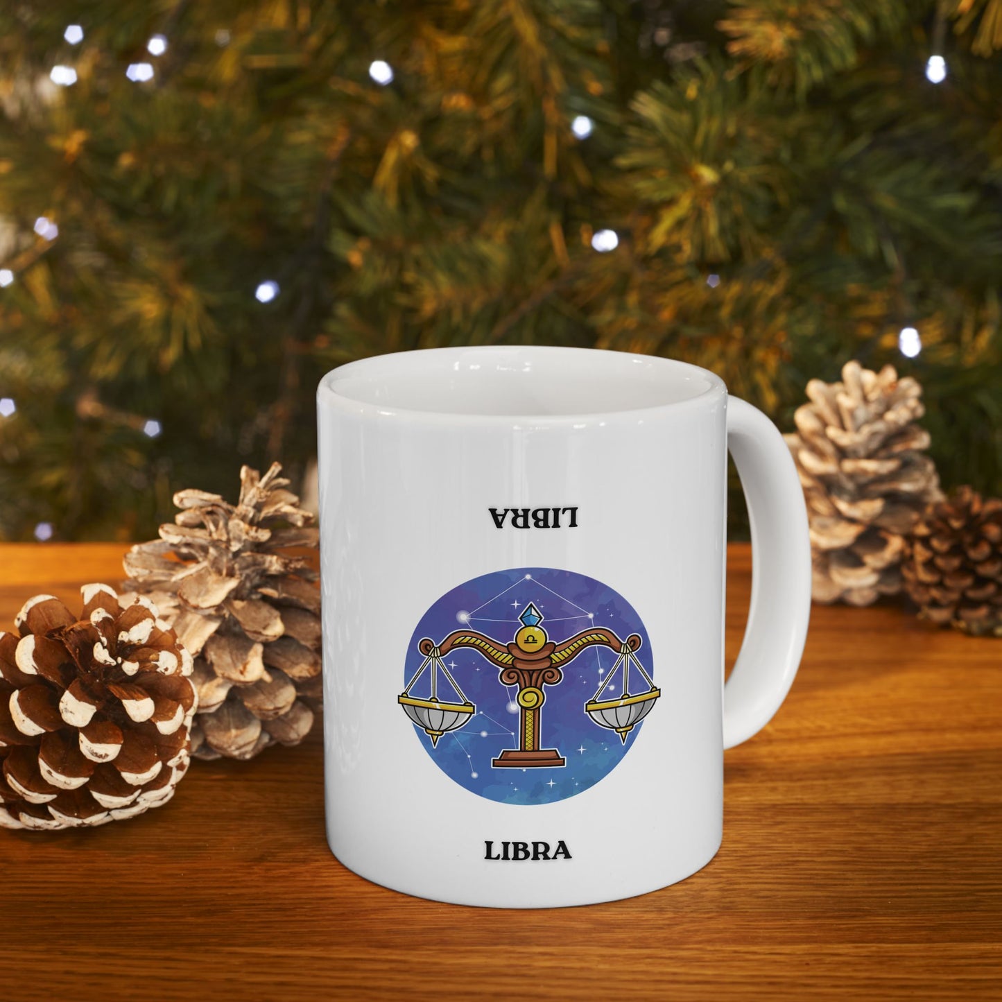 Celestial Balance Ceramic Mug | Zodiac Astrology Gift, Horoscope Lover's Cup, Unique Starry Design, Astrology Decor, Birthday Present