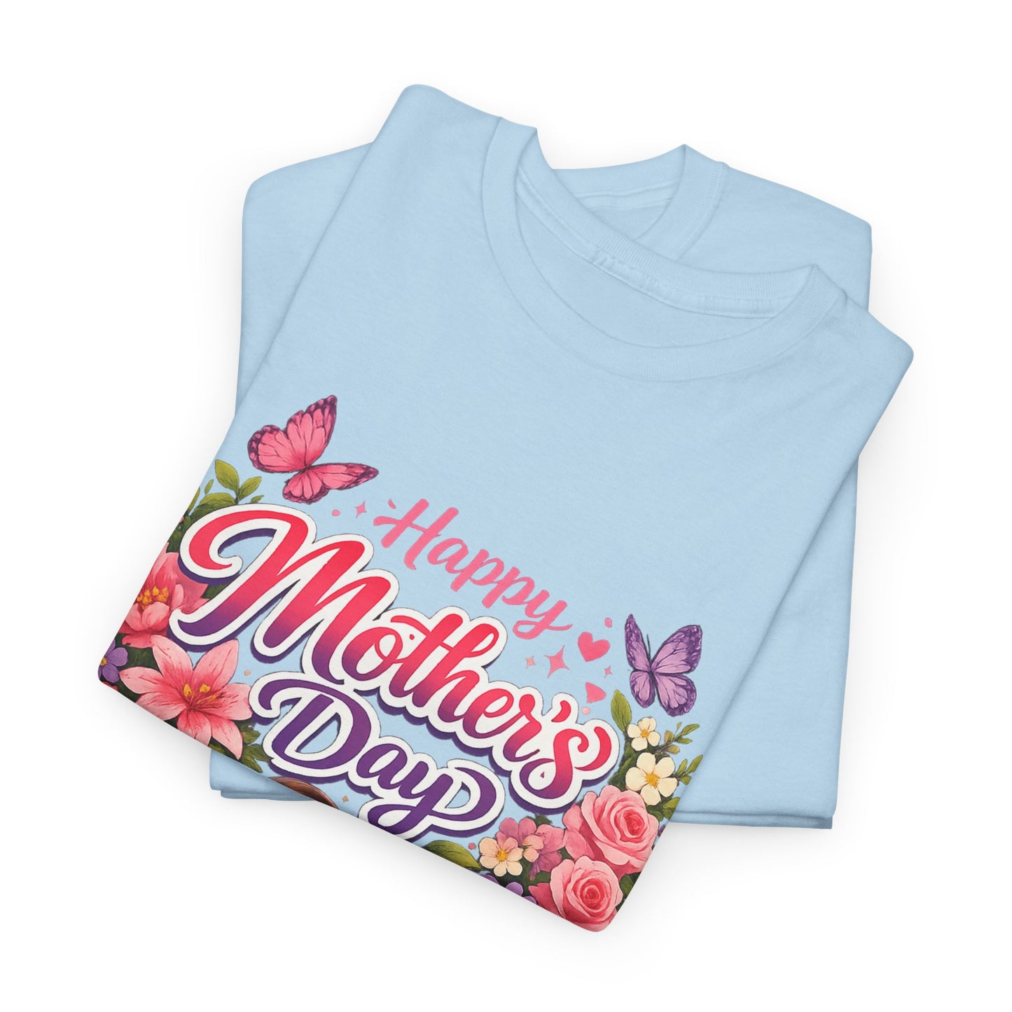 Mother's Day T-Shirt - "Happy Mother's Day" Floral Heart Design