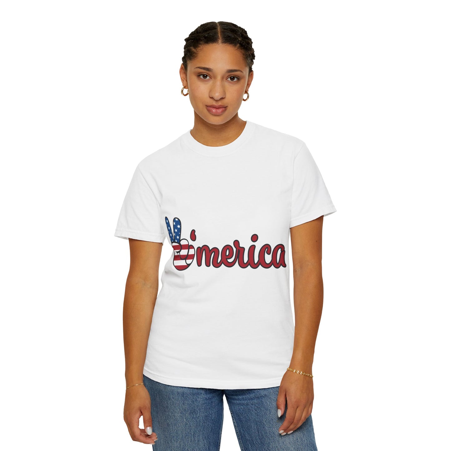 'Merica Peace Sign T-Shirt — Patriotic Fourth of July USA Tee