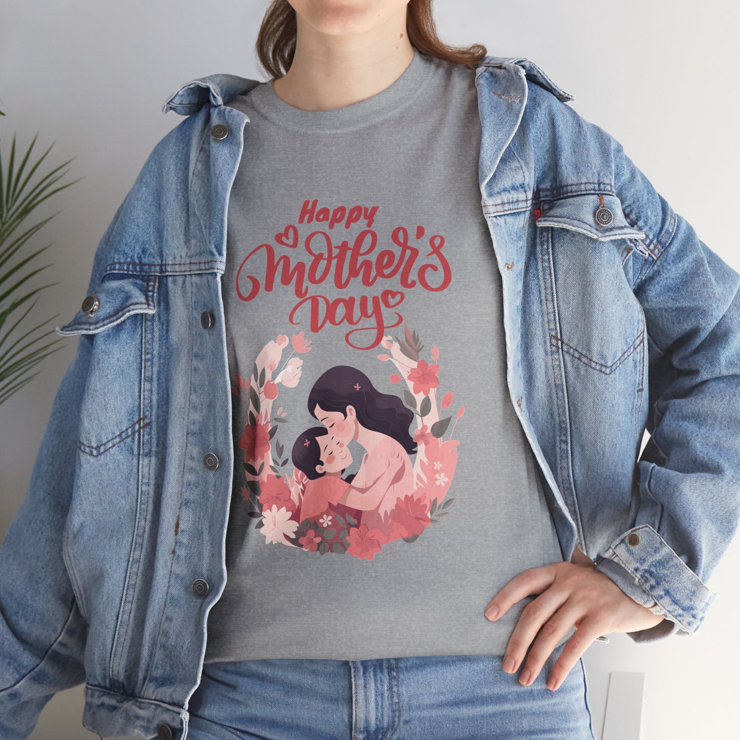 Mother’s Day Tee — "Happy Mother's Day" Floral Mom & Child Shirt