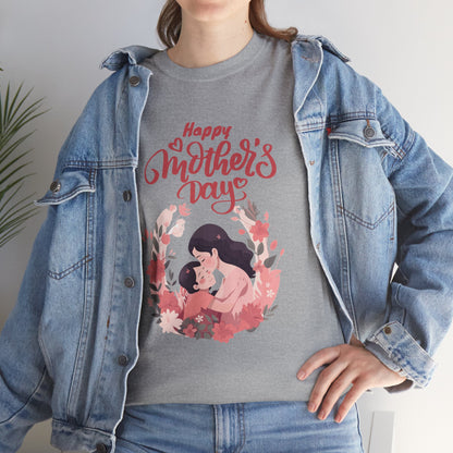 Mother’s Day Tee — "Happy Mother's Day" Floral Mom & Child Shirt