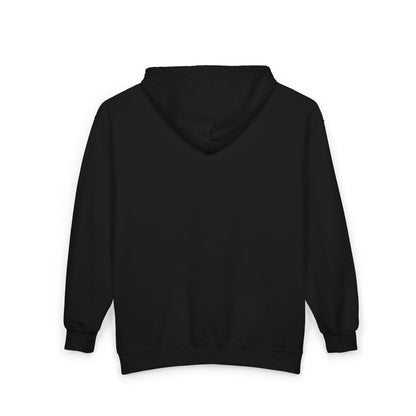 Black Full-Zip Hoodie with Small Chest Logo — Minimal Streetwear Zip-Up