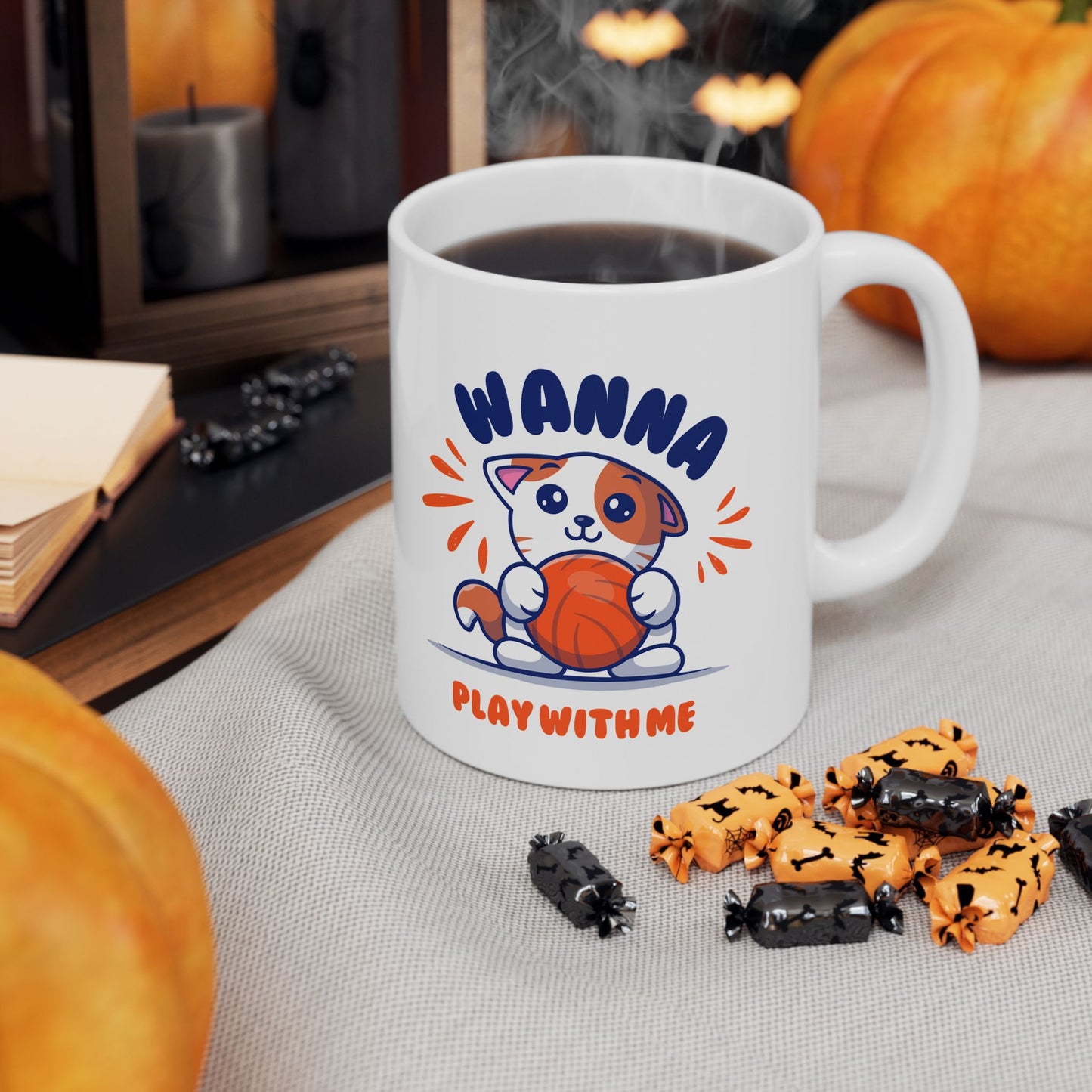 Whimsical Ceramic Mug - Perfect for Cat Lovers, Gifts, Birthdays, Coffee, Tea, Fun Decor