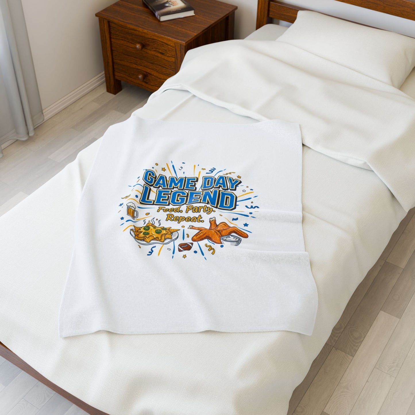 Game Day Legend Velveteen Blanket | Super Bowl Party, Game Day Humor