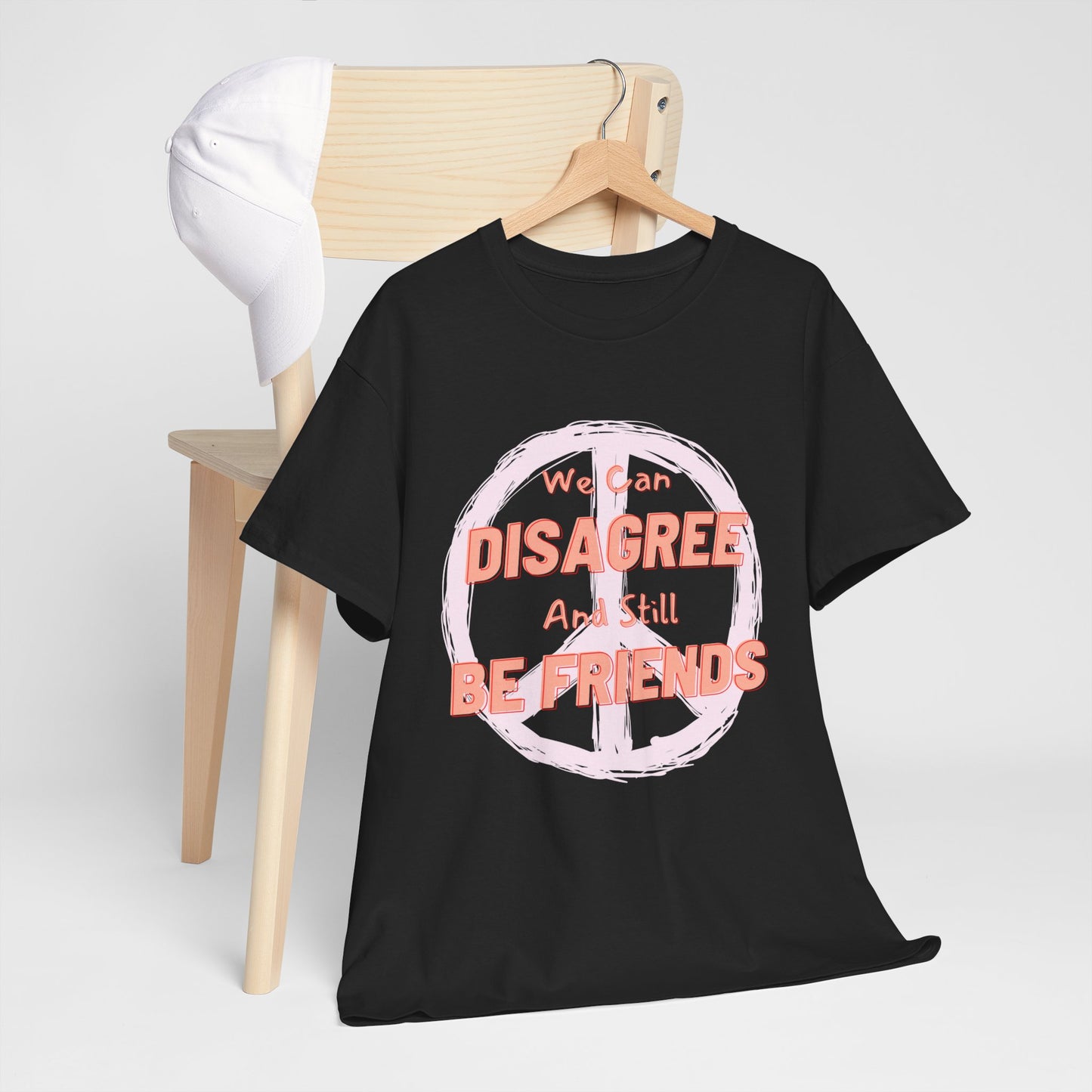 Peaceful Disagreement Unisex Heavy Cotton Tee, Casual Wear, Friendship Gift, Statement Shirt, Relaxed Fit Tee, Everyday Comfort