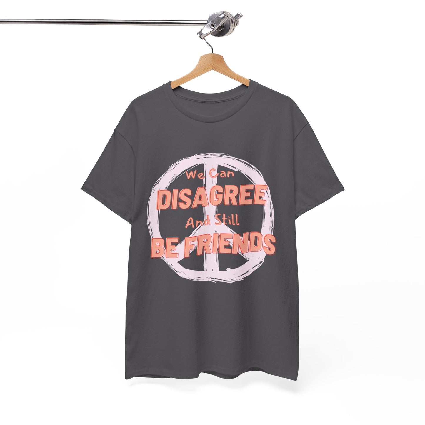 Peaceful Disagreement Unisex Heavy Cotton Tee, Casual Wear, Friendship Gift, Statement Shirt, Relaxed Fit Tee, Everyday Comfort