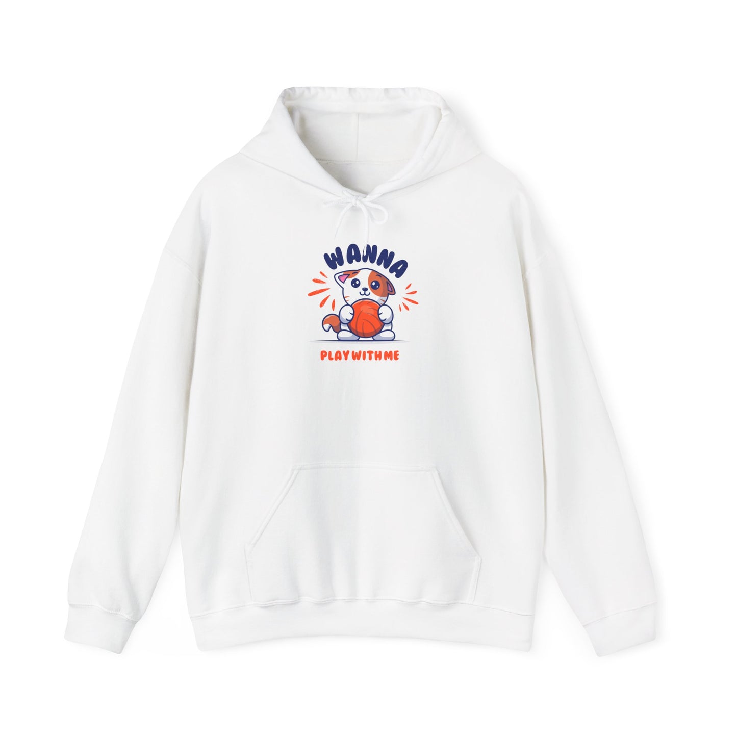 Bear "Wanna Play With Me" Hoodie — Cute Cartoon Plush Toy Graphic Sweatshirt