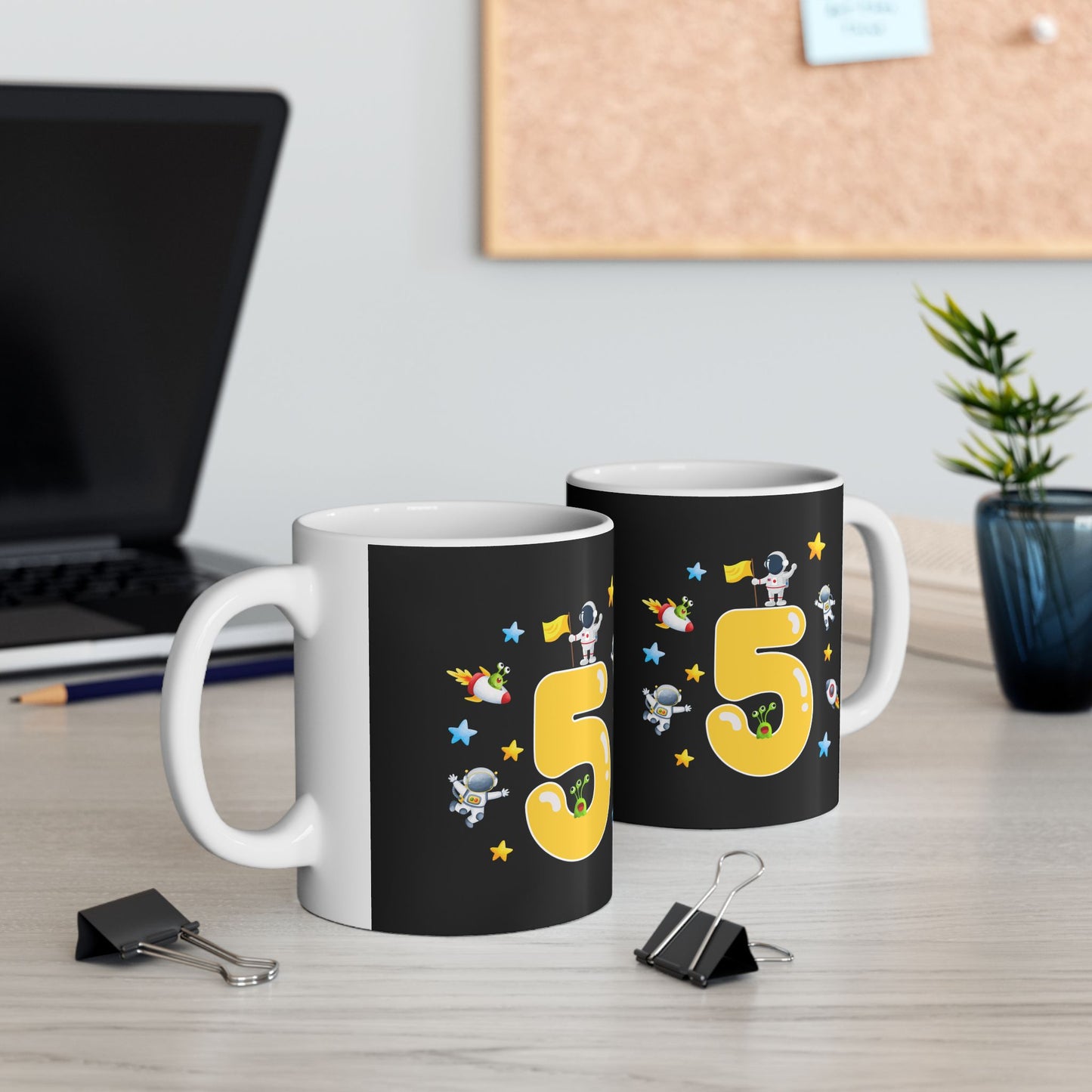 Astronaut Adventure Ceramic Mug, Space Lovers Gift, Kids' Birthday Party Favors, Unique Gifts for Astronaut Fans, Cosmic Coffee Cup