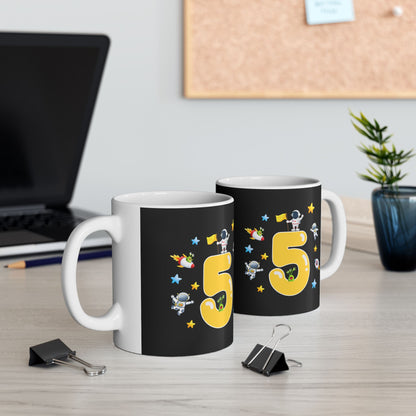 Astronaut Adventure Ceramic Mug, Space Lovers Gift, Kids' Birthday Party Favors, Unique Gifts for Astronaut Fans, Cosmic Coffee Cup
