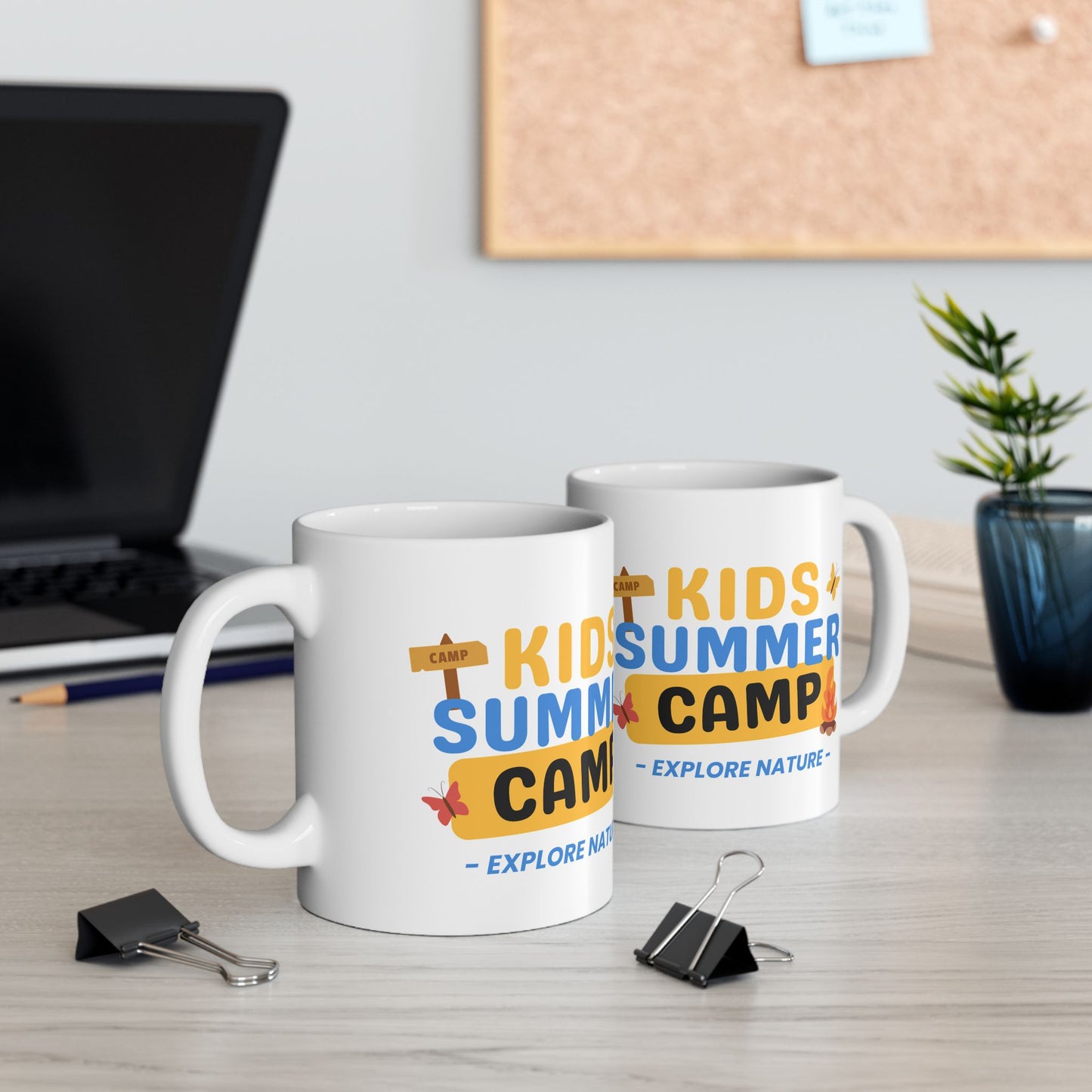 Kids Summer Camp Ceramic Mug - Adventure Awaits, Fun Gift for Campers, Nature Lovers, Camping Enthusiasts, Outdoor Activities