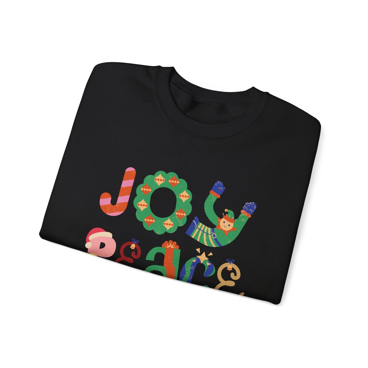Joy Peace Love Unisex Crewneck Sweatshirt, Cozy Gift for Friends, Casual Wear, Relaxed Style, Perfect for Holidays, Uplifting Vibes
