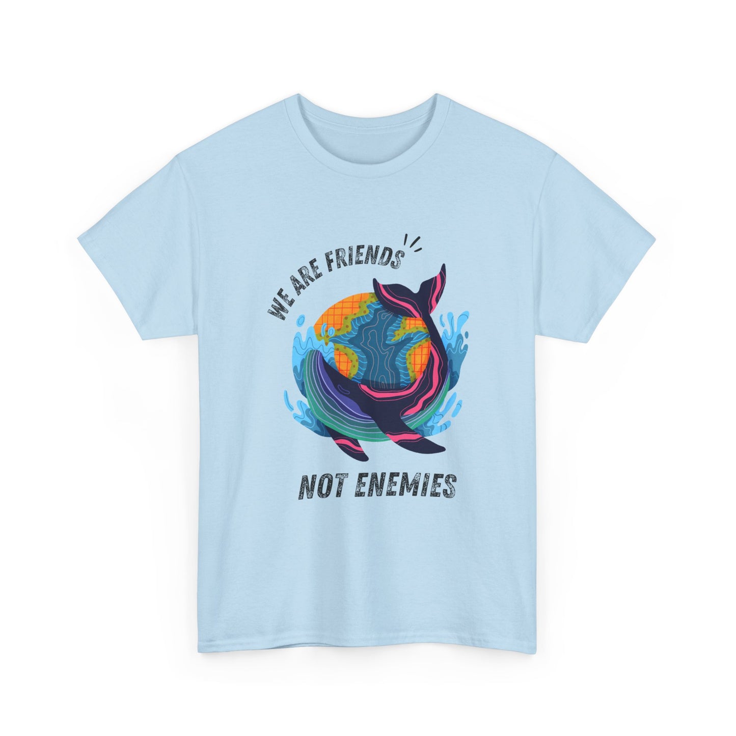 Earth-Friendly Unisex Heavy Cotton Tee - 'We Are Friends Not Enemies', Eco Apparel, Sustainable Fashion, Gift for Nature Lovers, Earth [...]