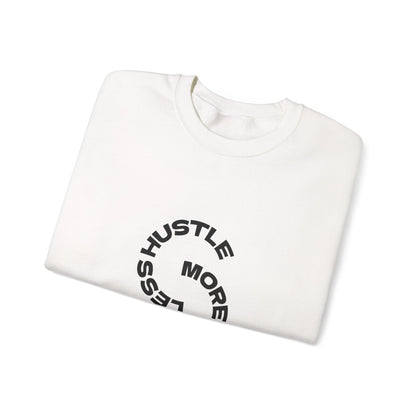 Crewneck Sweatshirt — "More Coffee Less Hustle" Minimal Circle Graphic