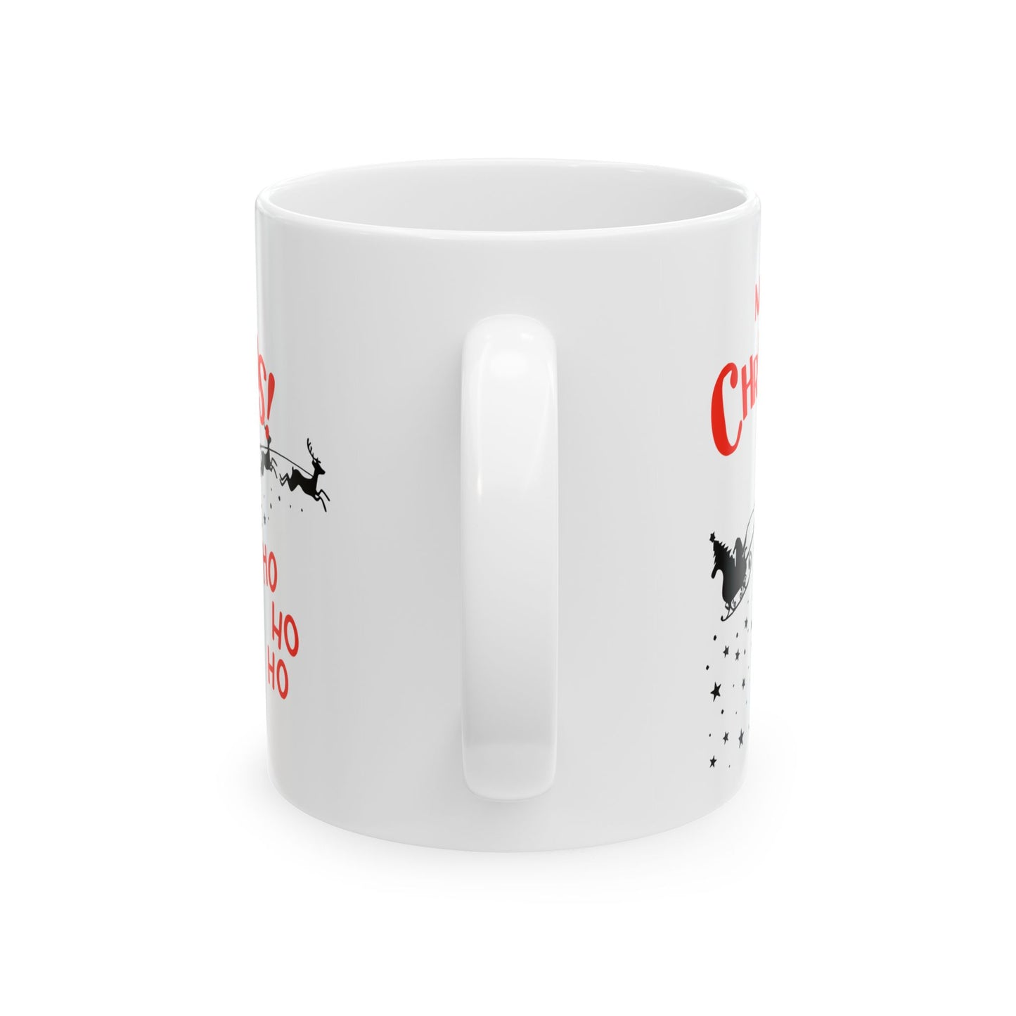 Festive Christmas Mug - Santa Sleigh Design, Holiday Gift, Cute Coffee Cup, Merry Christmas Present, Winter Celebration Drinkware