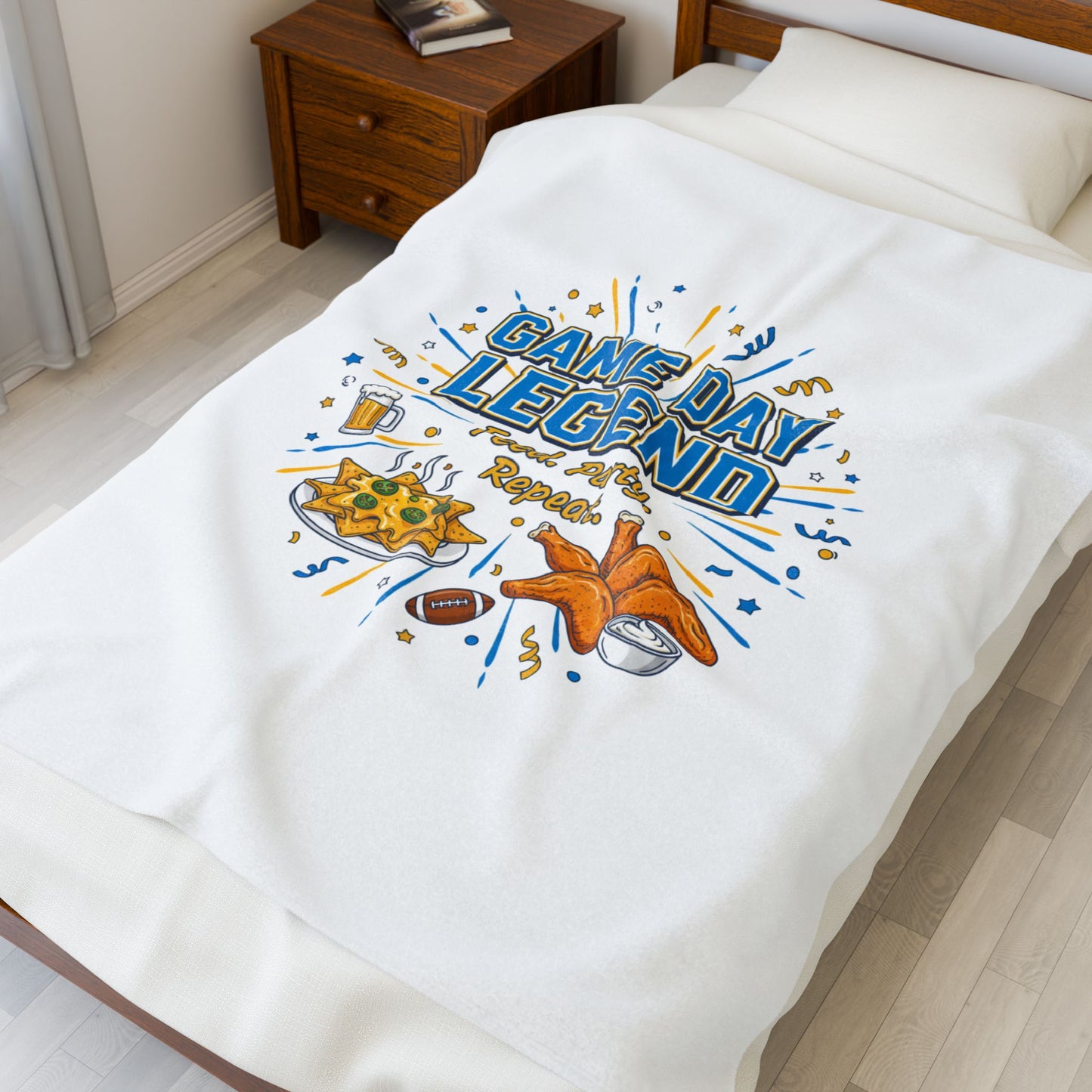 Game Day Legend Velveteen Blanket | Super Bowl Party, Game Day Humor