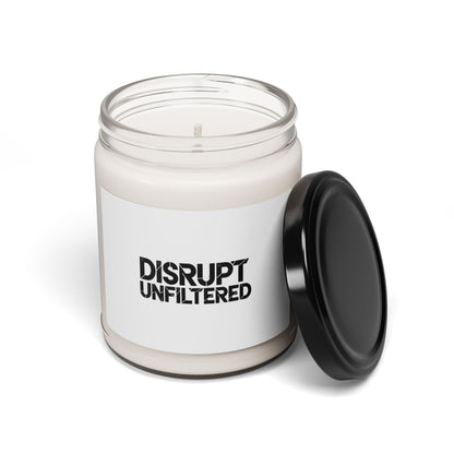 Disrupt Unfiltered Candle, Typographic Brutalism, bold statement soy jar