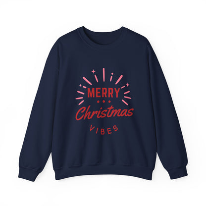 Merry Christmas Vibes Crewneck Sweatshirt | Cozy Holiday Wear, Unisex Winter Apparel, Christmas Gifts, Seasonal Fashion, Festive Sweatshirt