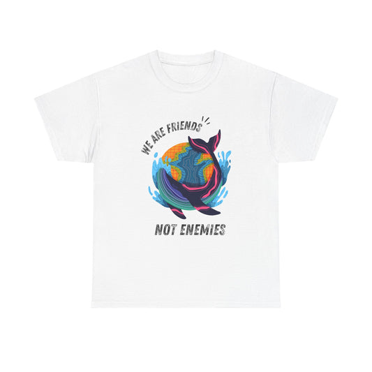Earth-Friendly Unisex Heavy Cotton Tee - 'We Are Friends Not Enemies', Eco Apparel, Sustainable Fashion, Gift for Nature Lovers, Earth [...]
