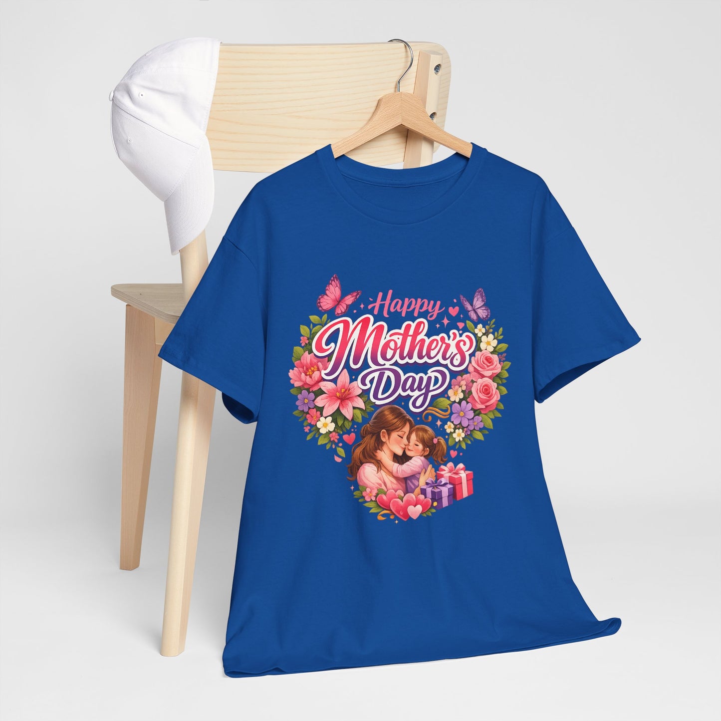 Mother's Day T-Shirt - "Happy Mother's Day" Floral Heart Design
