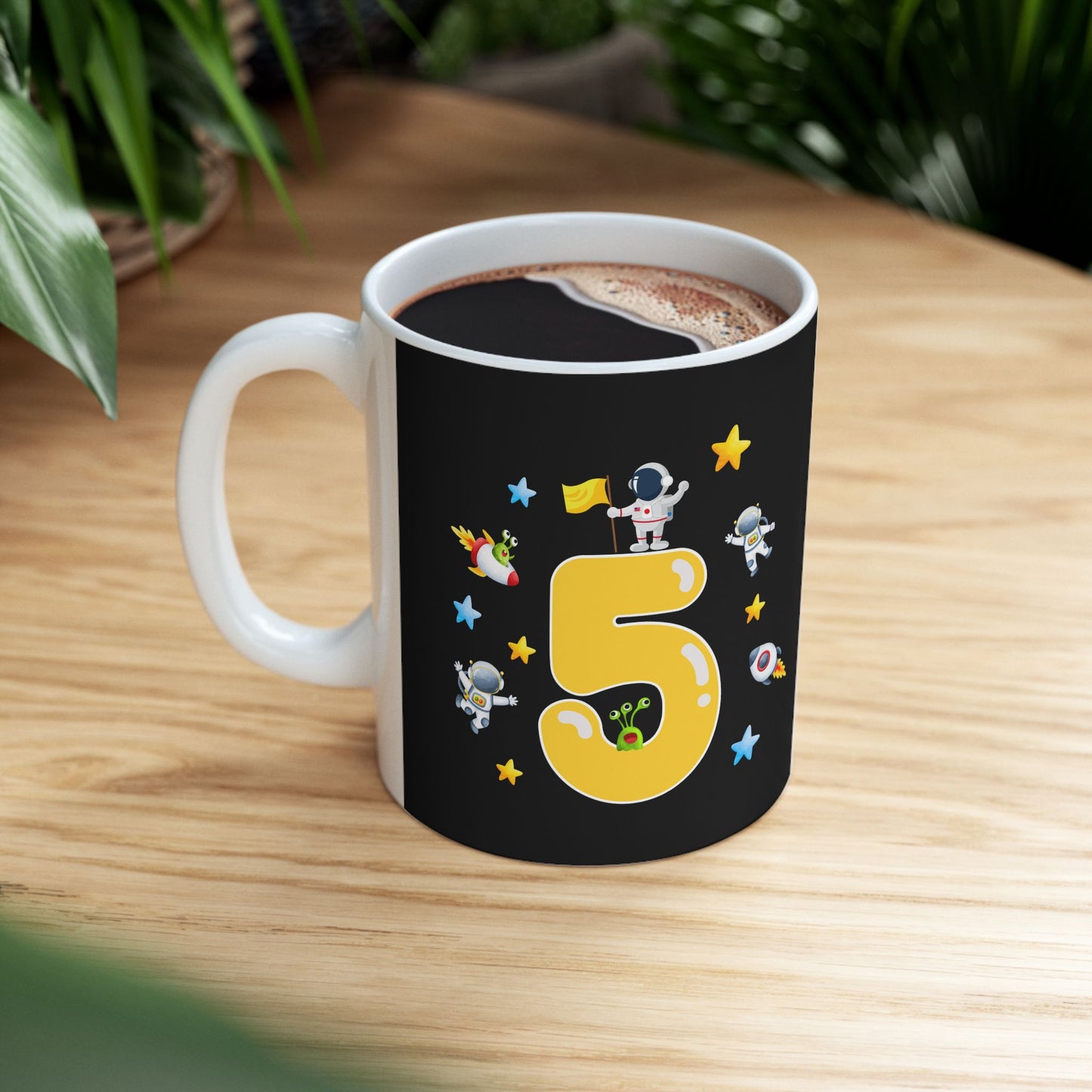 Astronaut Adventure Ceramic Mug, Space Lovers Gift, Kids' Birthday Party Favors, Unique Gifts for Astronaut Fans, Cosmic Coffee Cup