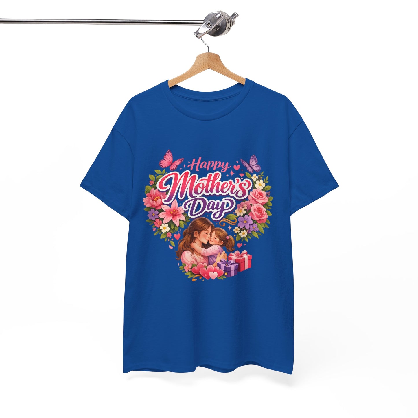 Mother's Day T-Shirt - "Happy Mother's Day" Floral Heart Design
