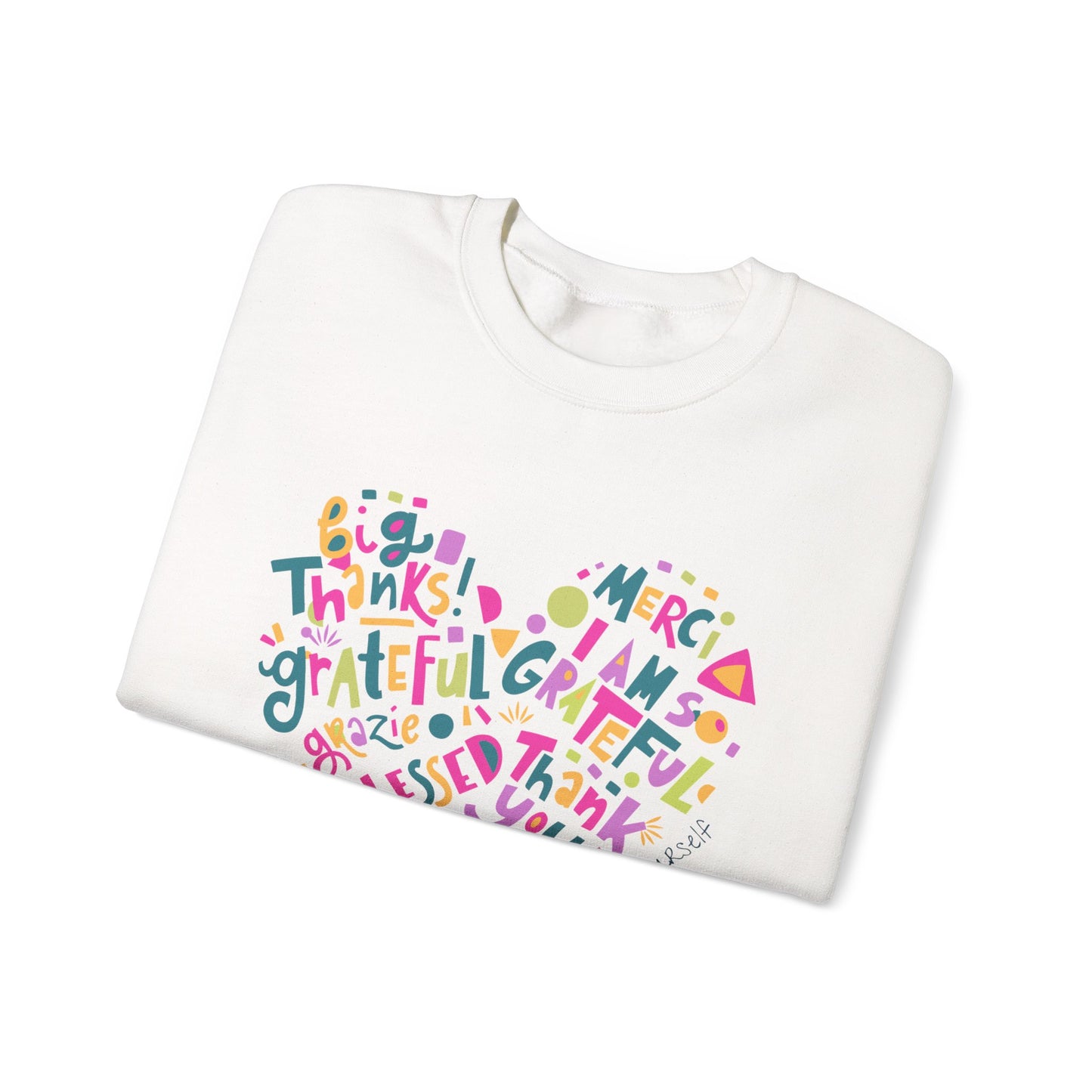 Heartfelt Gratitude Crewneck Sweatshirt, Cozy Gift, Unisex Apparel, Thankful Design, Thanksgiving, Casual Comfort, Year-Round Wear