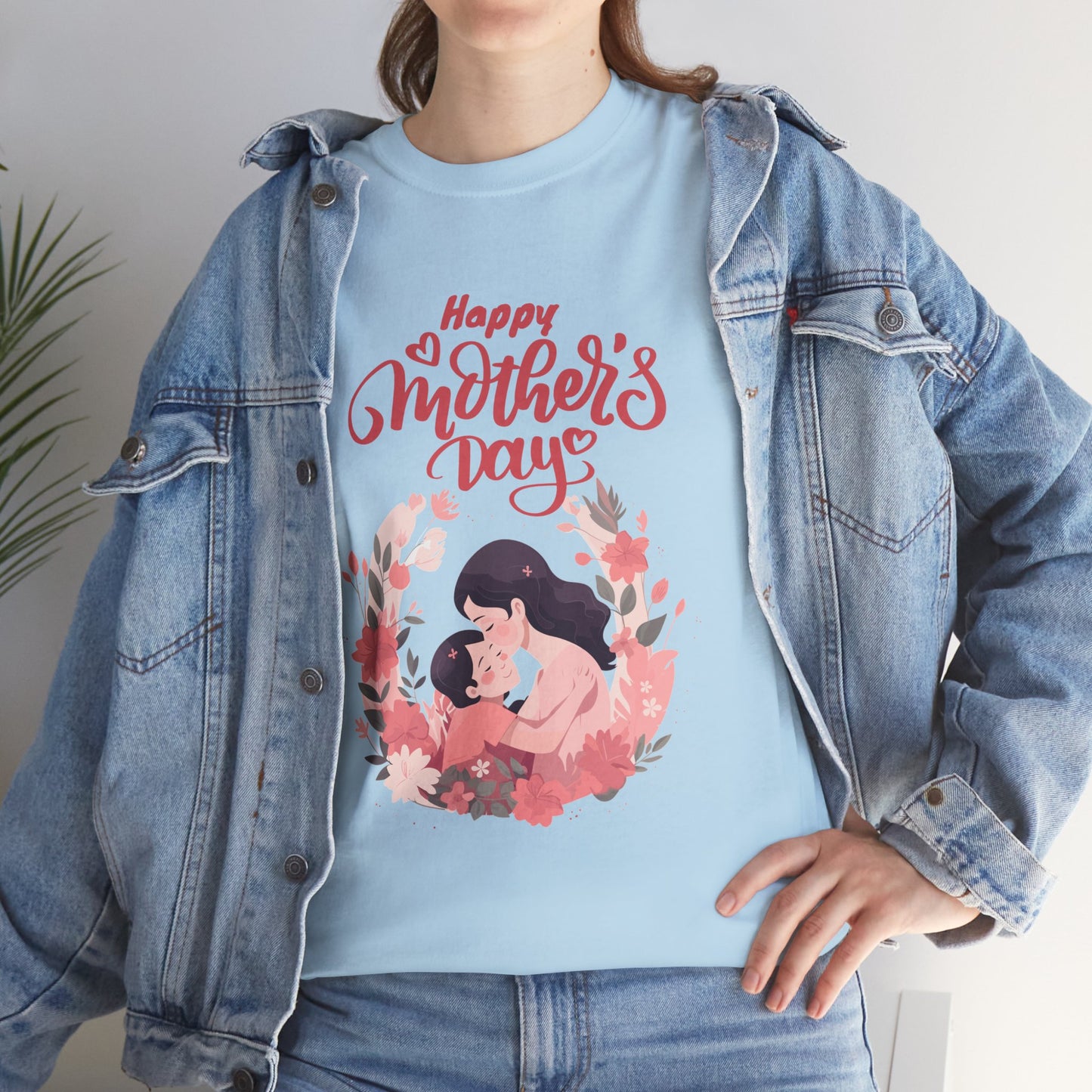 Mother’s Day Tee — "Happy Mother's Day" Floral Mom & Child Shirt