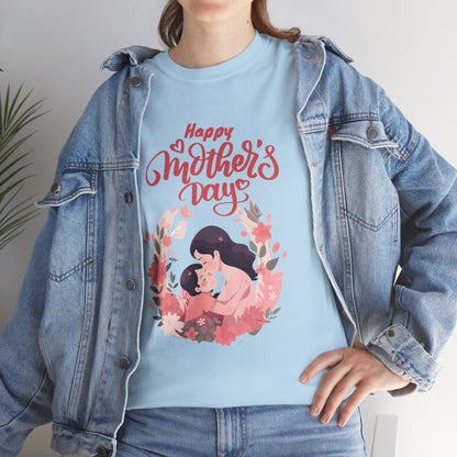 Mother’s Day Tee — "Happy Mother's Day" Floral Mom & Child Shirt