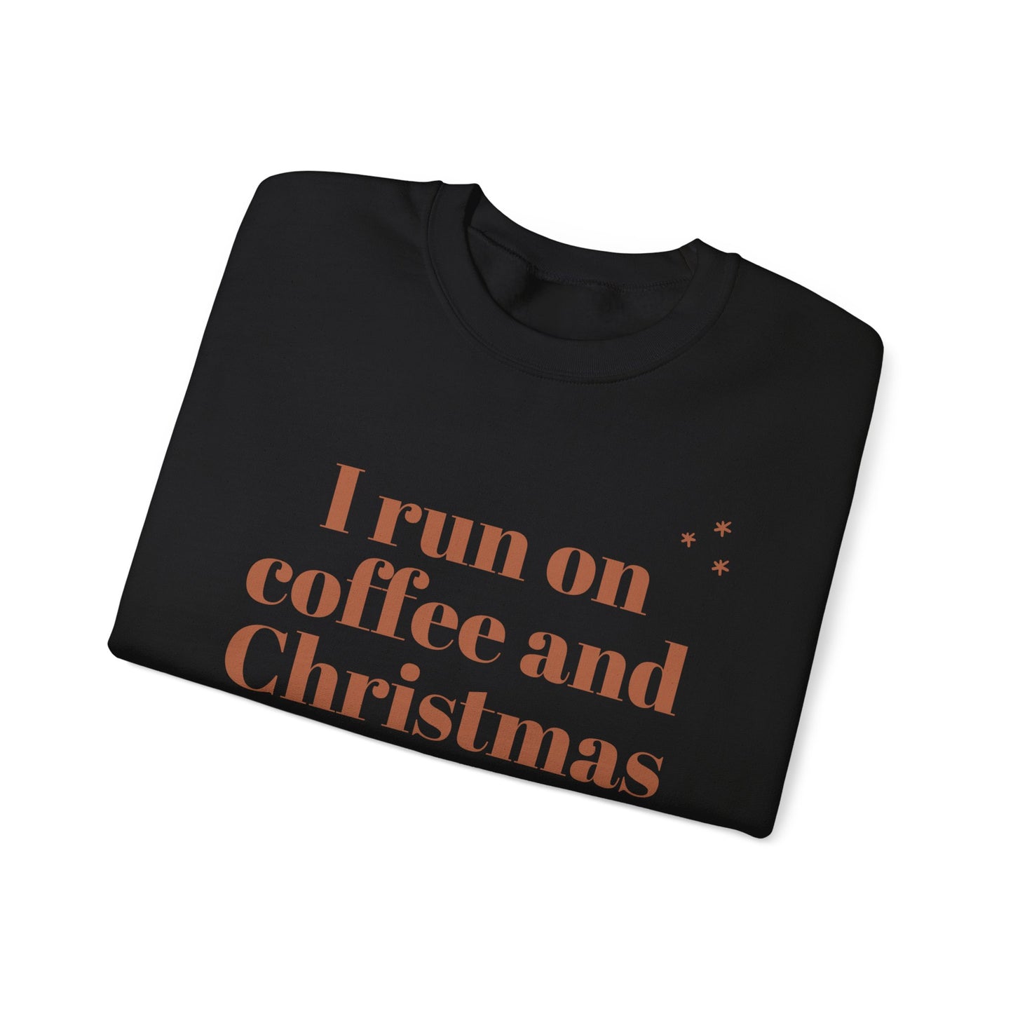 I Run on Coffee and Christmas Cheer Sweatshirt, Holiday Gift, Cozy Crewneck, Unisex Christmas Apparel, Winter Fashion, Warm Layer