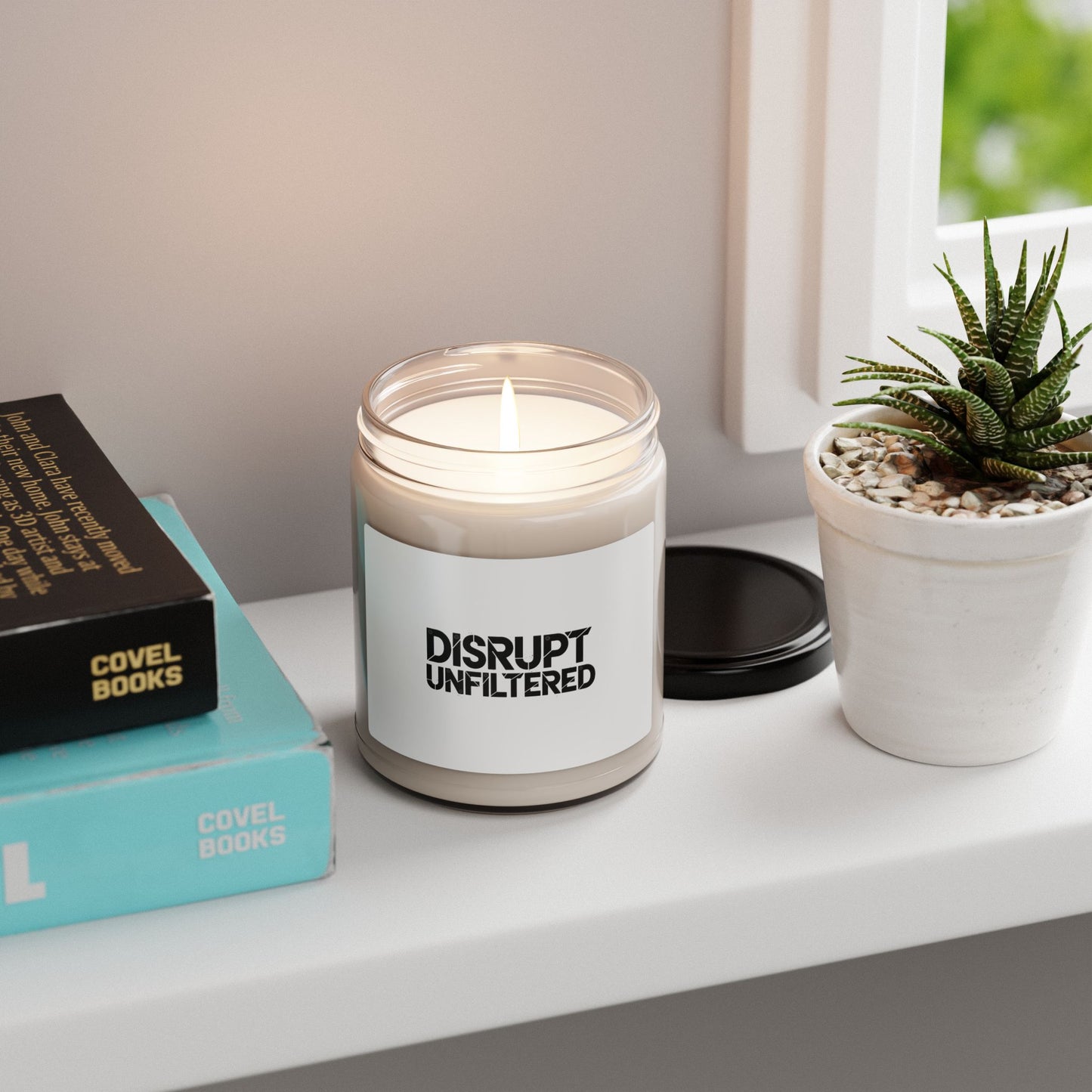 Disrupt Unfiltered Candle, Typographic Brutalism, bold statement soy jar