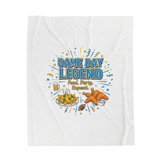 Game Day Legend Velveteen Blanket | Super Bowl Party, Game Day Humor
