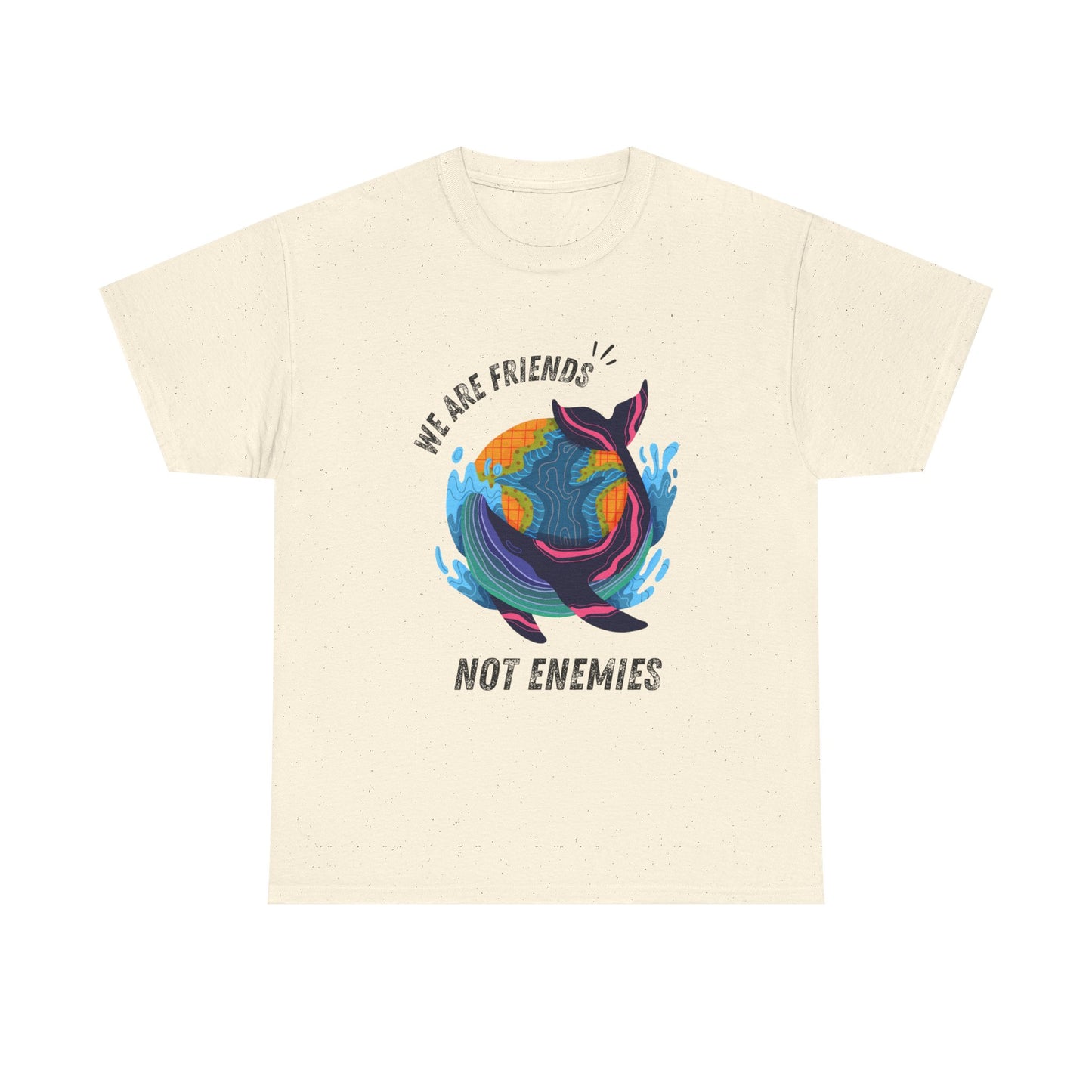 Earth-Friendly Unisex Heavy Cotton Tee - 'We Are Friends Not Enemies', Eco Apparel, Sustainable Fashion, Gift for Nature Lovers, Earth [...]