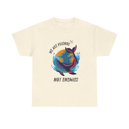 Earth-Friendly Unisex Heavy Cotton Tee - 'We Are Friends Not Enemies', Eco Apparel, Sustainable Fashion, Gift for Nature Lovers, Earth [...]
