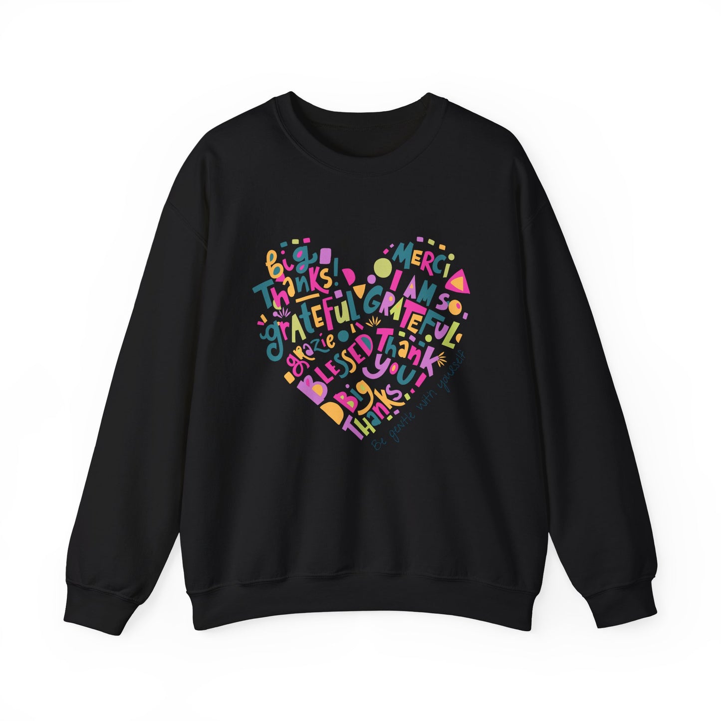 Heartfelt Gratitude Crewneck Sweatshirt, Cozy Gift, Unisex Apparel, Thankful Design, Thanksgiving, Casual Comfort, Year-Round Wear