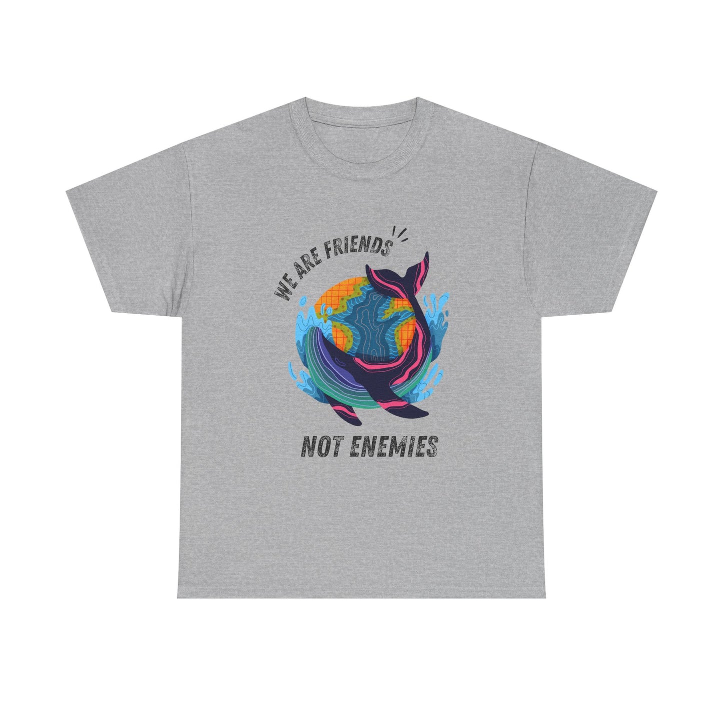 Earth-Friendly Unisex Heavy Cotton Tee - 'We Are Friends Not Enemies', Eco Apparel, Sustainable Fashion, Gift for Nature Lovers, Earth [...]