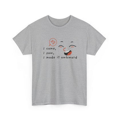 Awkward Humor Tee, Funny T-Shirt, Gift for Friends, Casual Wear, Ice Breaker Shirt, Quirky Graphic Tee shirt