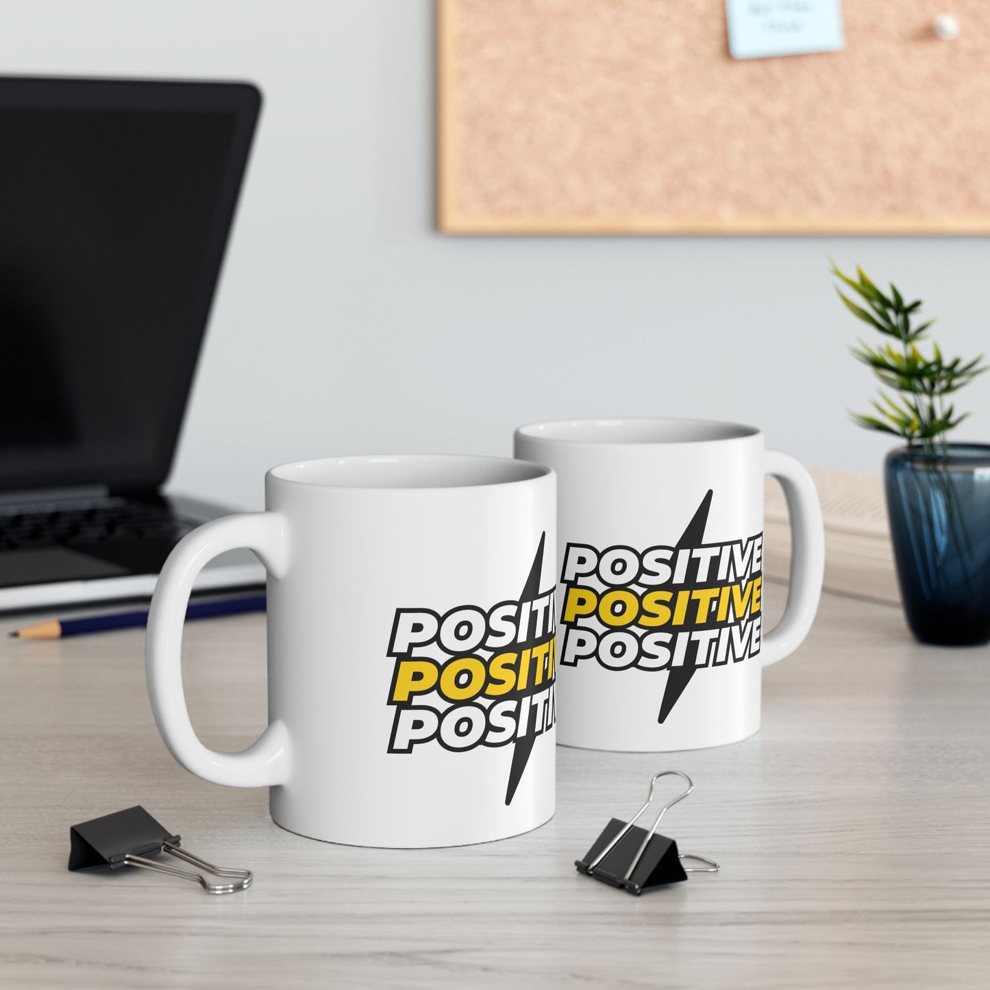 Positive Vibe Ceramic Mug, Motivational Coffee Cup, Gift for Friends, Inspirational Tea Mug, Cheerful Desk Decor, 11oz, 15oz