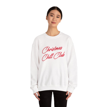 Christmas Chill Club Sweatshirt, Cozy Winter Sweater, Holiday Gift, Unisex Crewneck, Relaxed Fit, Festive Apparel, Season's Greetings
