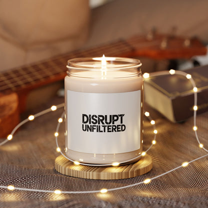 Disrupt Unfiltered Candle, Typographic Brutalism, bold statement soy jar