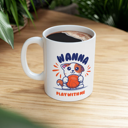 Whimsical Ceramic Mug - Perfect for Cat Lovers, Gifts, Birthdays, Coffee, Tea, Fun Decor