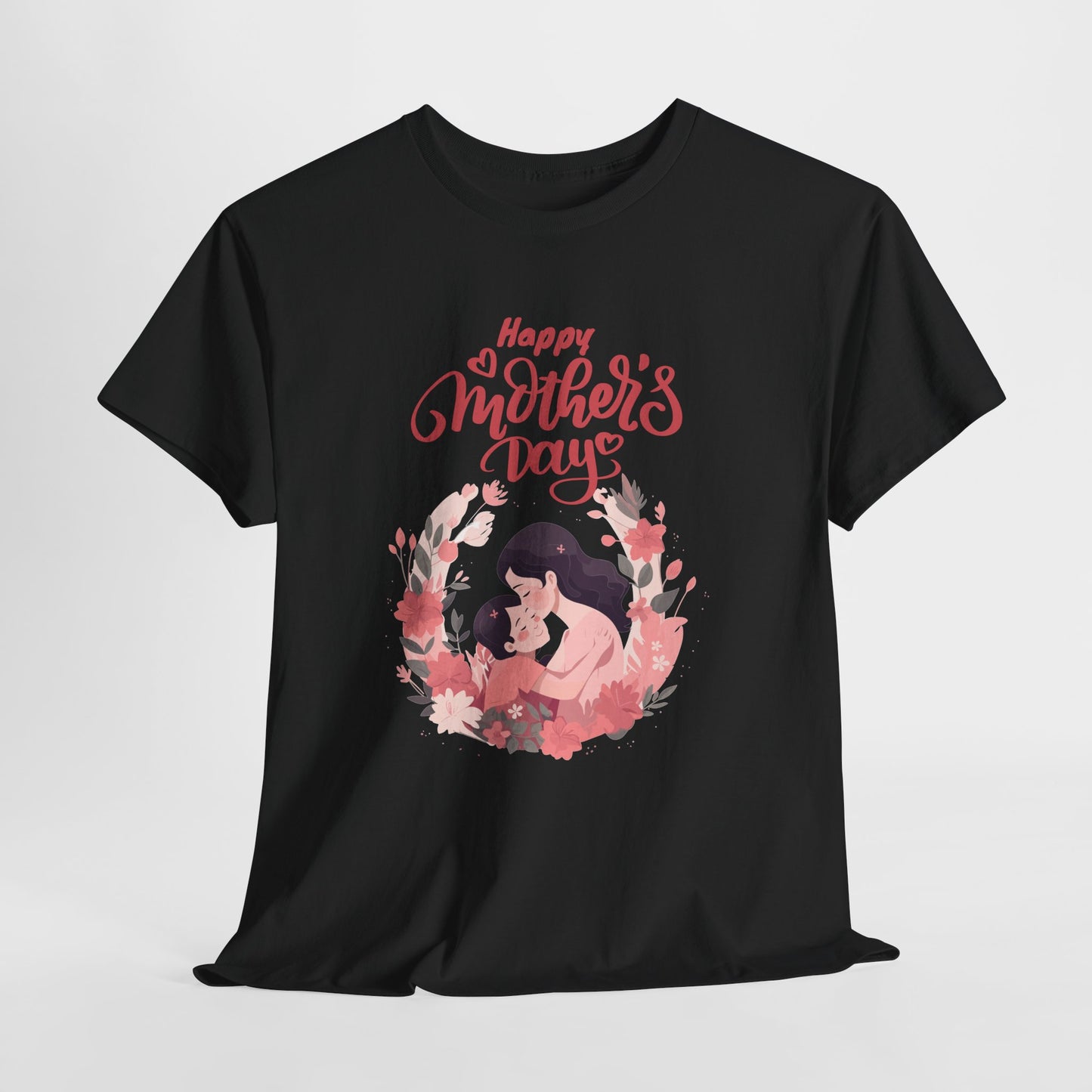 Mother’s Day Tee — "Happy Mother's Day" Floral Mom & Child Shirt