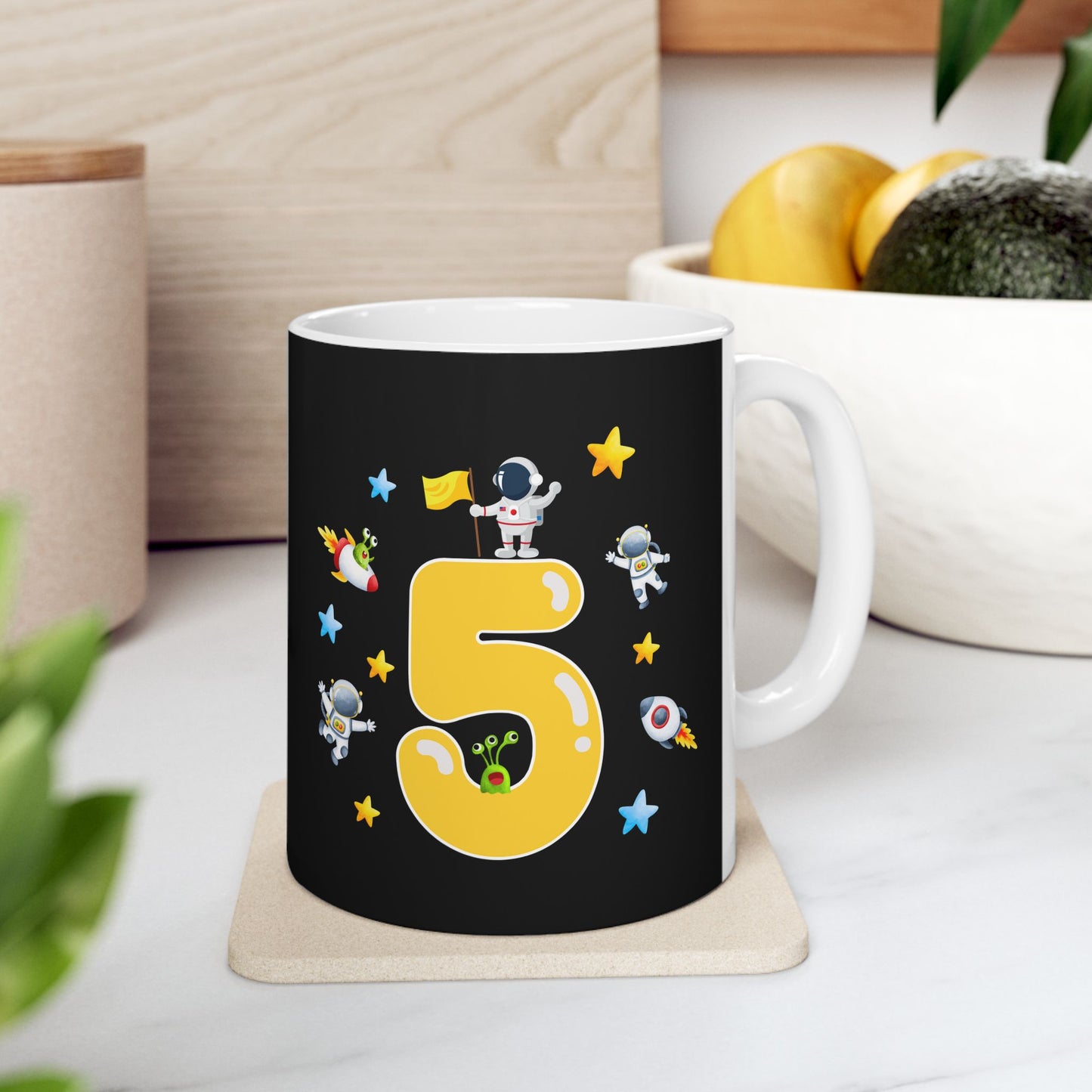 Astronaut Adventure Ceramic Mug, Space Lovers Gift, Kids' Birthday Party Favors, Unique Gifts for Astronaut Fans, Cosmic Coffee Cup