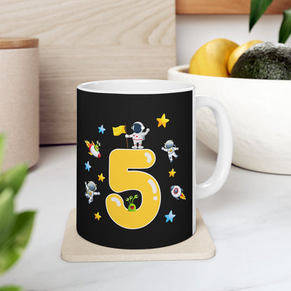 Astronaut Adventure Ceramic Mug, Space Lovers Gift, Kids' Birthday Party Favors, Unique Gifts for Astronaut Fans, Cosmic Coffee Cup