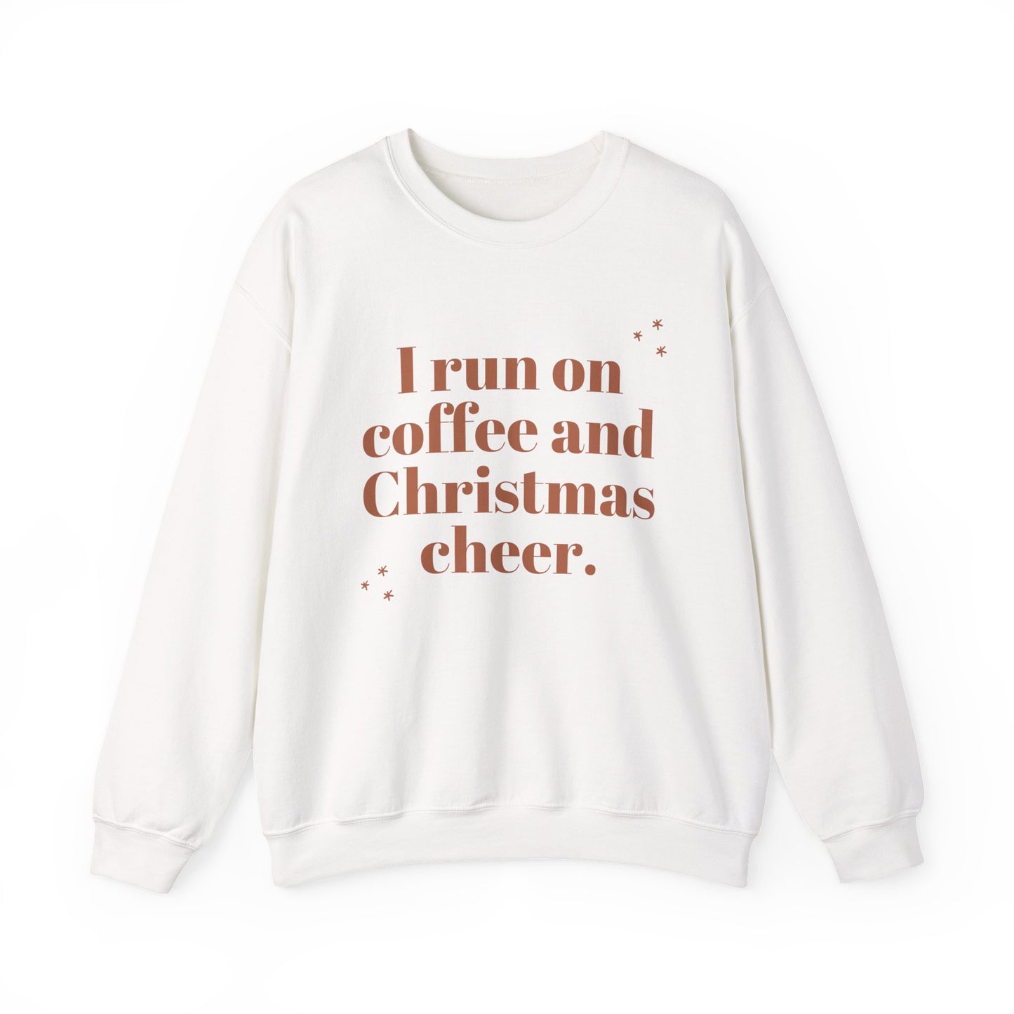 I Run on Coffee and Christmas Cheer Sweatshirt, Holiday Gift, Cozy Crewneck, Unisex Christmas Apparel, Winter Fashion, Warm Layer