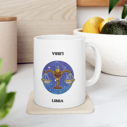 Celestial Balance Ceramic Mug | Zodiac Astrology Gift, Horoscope Lover's Cup, Unique Starry Design, Astrology Decor, Birthday Present