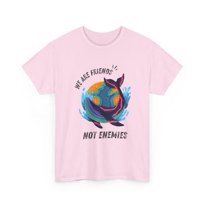 Earth-Friendly Unisex Heavy Cotton Tee - 'We Are Friends Not Enemies', Eco Apparel, Sustainable Fashion, Gift for Nature Lovers, Earth [...]