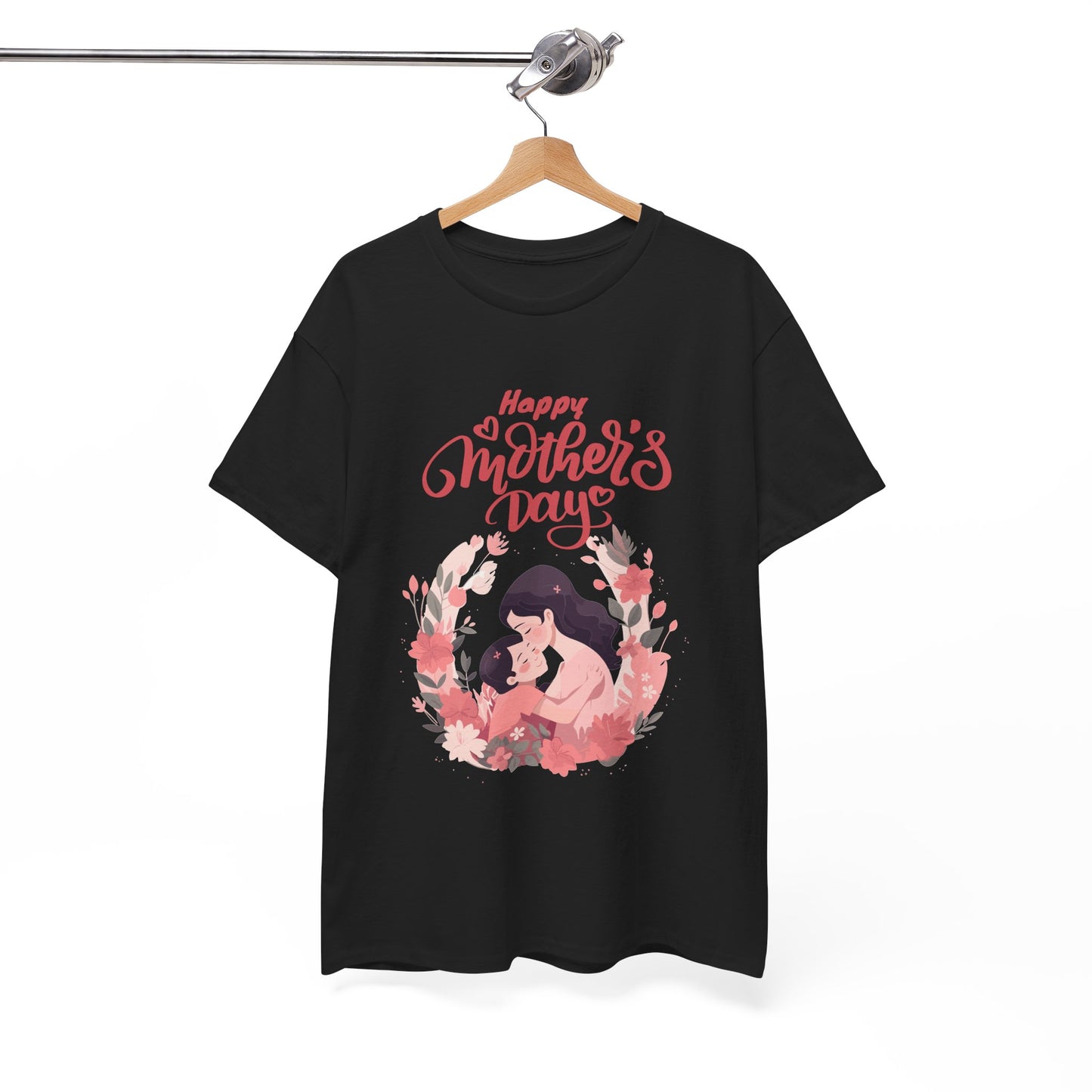 Mother’s Day Tee — "Happy Mother's Day" Floral Mom & Child Shirt