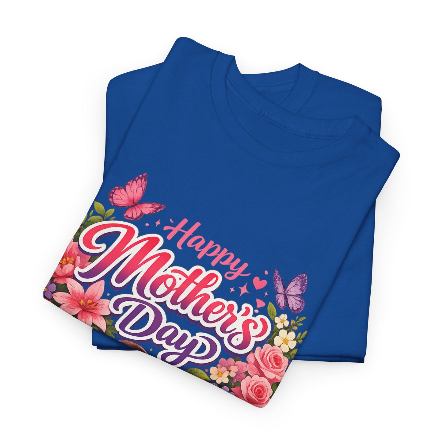Mother's Day T-Shirt - "Happy Mother's Day" Floral Heart Design