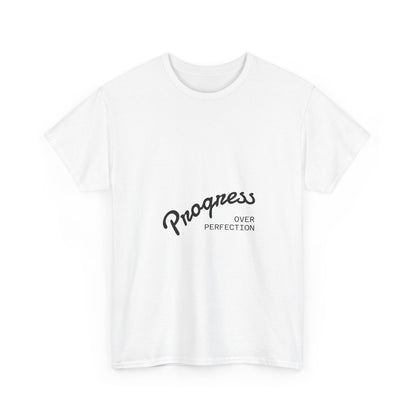 Motivational back to school Unisex Heavy Cotton shirts Progress Over Perfection, Inspirational Style